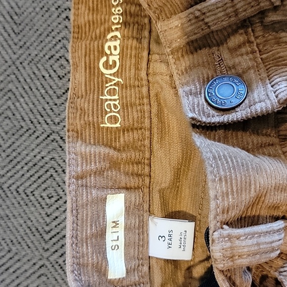 Baby GAP Sz 3 Slim Tan Corduroy Pants Like New!! - Picture 2 of 4